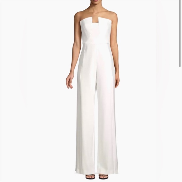 Black Halo Lena Jumpsuit, White, Size 0 - Picture 1 of 4